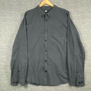 O'Neill Mens Dark Gray Long Sleeve Collared Button‎ Down Shirt Size L